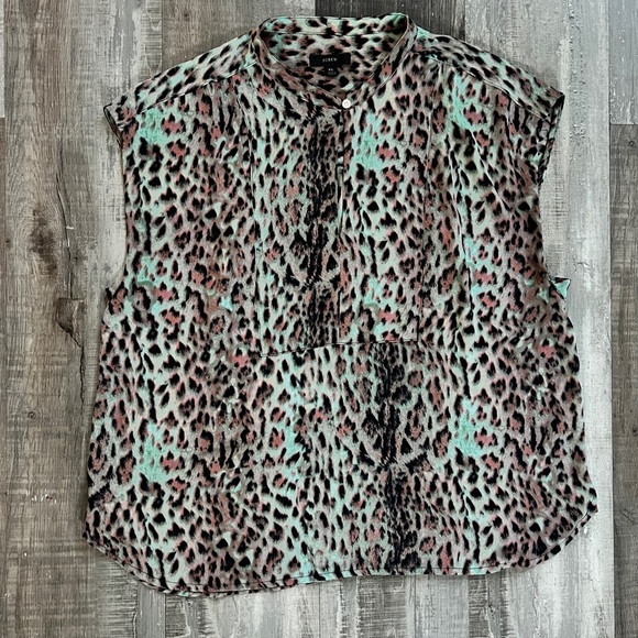 J. Crew Sleeveless Graphic Blouse Size XL - Picture 1 of 11